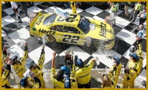 Keselowski led 46 of the 82 laps helping him win for the first time in the Hertz Ford Mustang.