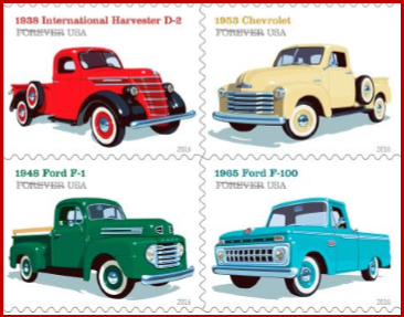 US Postal Service- Four Notable  Pickup Truck Stamps - July 2016