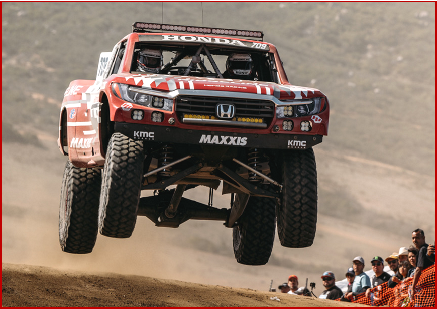 Ken Zino of AutoInformed.com on Porsche Showing 911 Dakar at LA. Honda Wins Baja 1000. Photo courtesy of and copyright Honda Performance