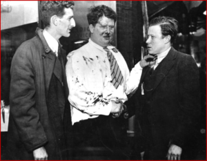 Battle of the Overpass Ford Rouge Plant - 26 May 1937 Robert Kanter, Richard Frankensteen and Walter Reuther - courtesy of Walter P. Reuther Library, Archives of Labor and Urban Affairs, Wayne State University.