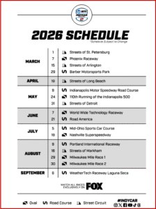 Ken Zino of AutoInformed.com on IndyCar announces 17-Race 2026 Schedule